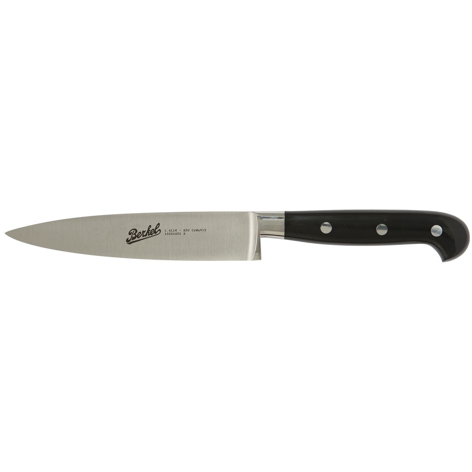 Cook's knife cm.16  Stainless Steel Berkel Adhoc Handle Glossy Black Resin